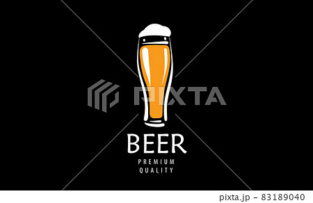 Vector logo with a drawn beer mug on a black background Vector logo with a drawn beer mug on a black background 83189040