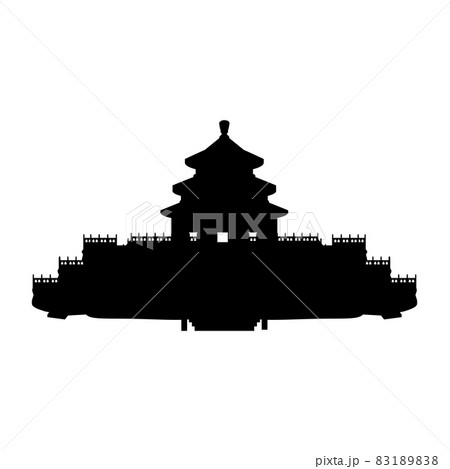 Silhouette Temple of Heaven. China ancient historical architecture. Silhouette Temple of Heaven. China ancient historical architecture. 83189838