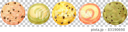 クッキーの色鉛筆画イラストのライン 83190698