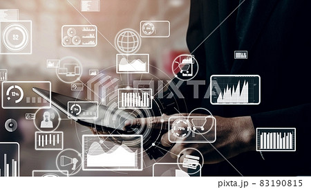 Conceptual business dashboard for financial data analysis 83190815