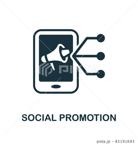 Social Promotion icon. Monochrome sign from content marketing collection. Creative Social Promotion icon illustration for web design, infographics and more Social Promotion icon. Monochrome sign from content marketing collection. Creative Social Promotion icon illustration for web design, infographics and more 83191693