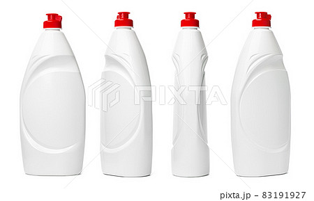 White plastic bottle of washing liquid isolated on white background White plastic bottle of washing liquid isolated on white background 83191927