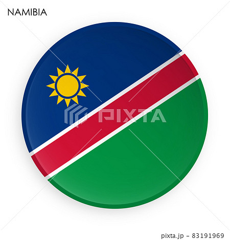 NAMIBIA flag icon in modern neomorphism style. Button for mobile application or web. Vector on white background