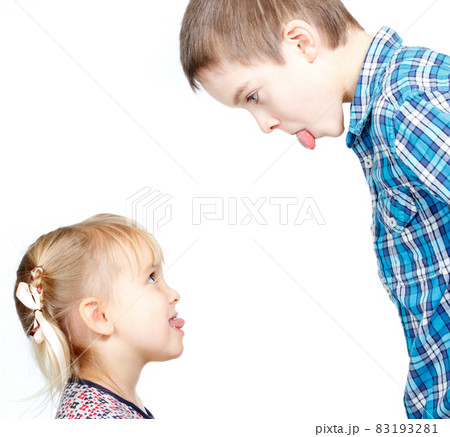Children sticking out tongues Children sticking out tongues 83193281