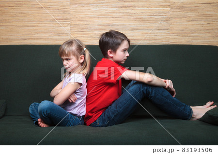 Siblings sulking after fight 83193506