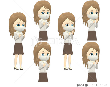 【驚くA】 白人 女性 シャツ ウェーブ 斜め 83193898