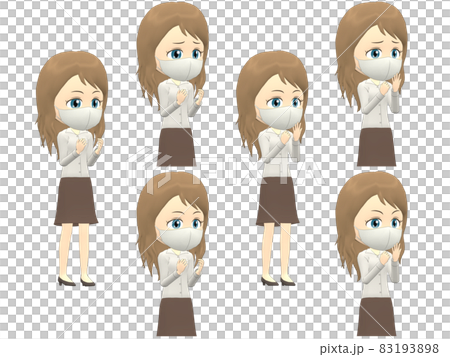 【驚くA】 白人 女性 シャツ ウェーブ 斜め 83193898