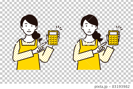 人物 電卓を持つ主婦 83193982