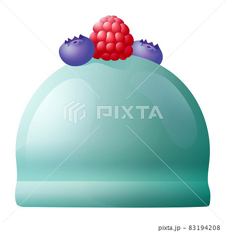 Glazed Cupcake with Fresh Berries. Icing Cake 83194208