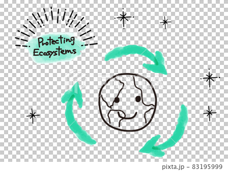 Simple illustration of the cute earth of the ecosystem image 83195999