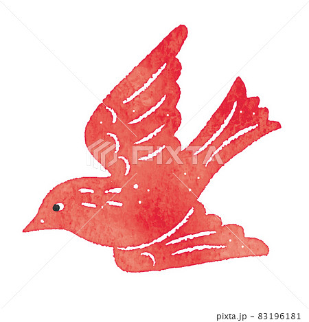 飛ぶ鳥 赤のイラスト素材