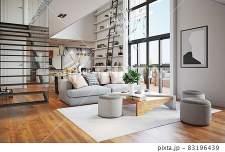 modern living interior 83196439