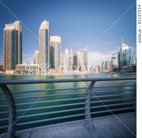 Day view of Dubai Marina bay with clear sky, UAE Day view of Dubai Marina bay with clear sky, UAE 83197654