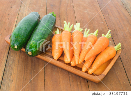 Carrot and Cucumber on white background 83197731