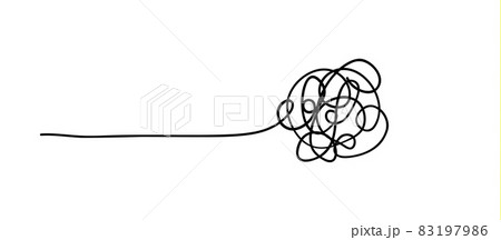 Vector random chaotic lines isolated on white background. 83197986