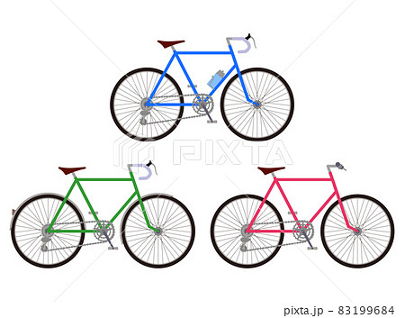 色々な自転車のイラスト 3種類のイラスト素材
