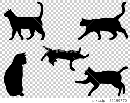 Walking cat silhouette 83199770