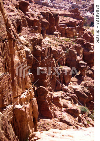 ヨルダン　ペトラ遺跡　渓谷　世界遺産 83199880