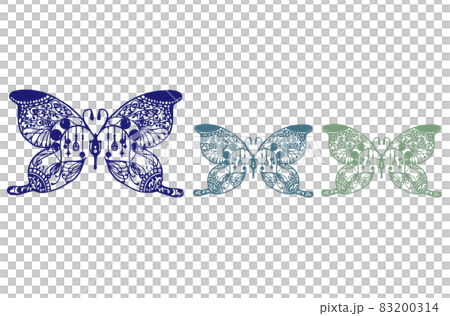 蝴蝶與現代圖案的插圖 蝴蝶與現代圖案的插圖 83200314