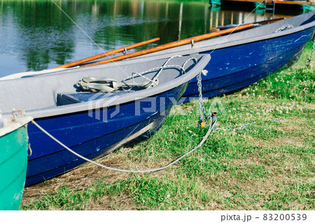 Old boats on a lake, beauty world. Retro style. 83200539