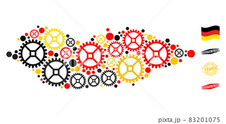 Workshop Composition Socotra Island Map in German Flag Colors and Grunge Seals 83201075