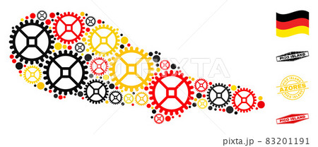Service Collage Pico Island Map in German Flag Colors and Grunge Seals Service Collage Pico Island Map in German Flag Colors and Grunge Seals 83201191
