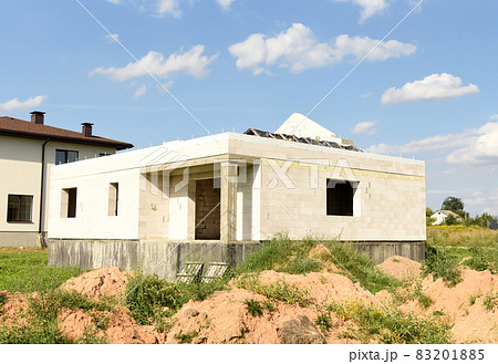 Construction of country modern house.  83201885