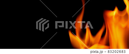 Fire background. Abstract burning flame and black background. represents the power of burning refers to heat spicy seductive sensual or burning fuels. fire incidents burning destroys everything. 83202683