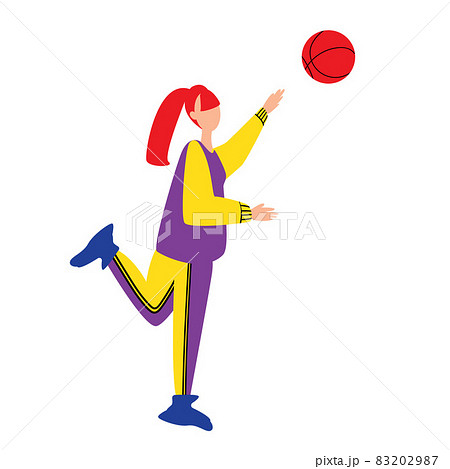 women playing ball. Cartoon vector illustration women playing ball. Cartoon vector illustration 83202987