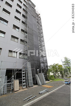 マンション大規模修繕足場工事、居住者から見た大規模修繕足場工事、安全第一、工事内容、住民検査 83204083