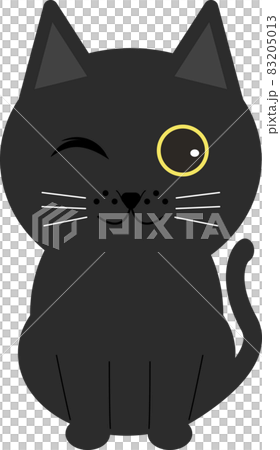ウインクする黒猫のイラスト素材 [83205013] - PIXTA