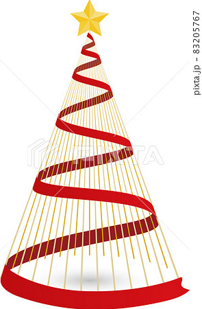 ロープとリボンでできたクリスマスツリーのイラスト ロープとリボンでできたクリスマスツリーのイラスト 83205767