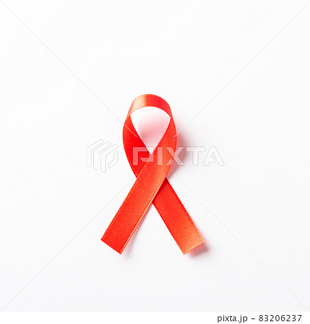 Red bow ribbon symbol HIV, AIDS cancer awareness 83206237