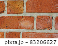 Close up of textured red brick wall background or backdrop, rectangular red terracotta bricks laid out as pattern, architectural structure for old rough building 83206627