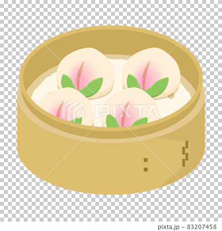 桃饅頭のイラスト 83207458