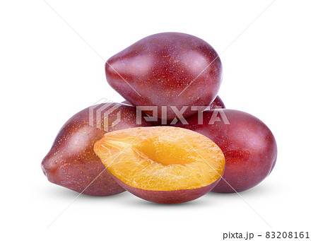 Plums plum prunes  fruit isolated on a white 83208161
