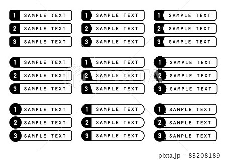 数字の見出しアイコン ラベル 白黒 ベクターのイラスト素材 81