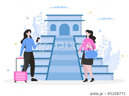 Travel to Mexico Background Vector Illustration. Time to Visit the Icon Landmarks of these World Famous Tourist Attractions of the Country 83208771