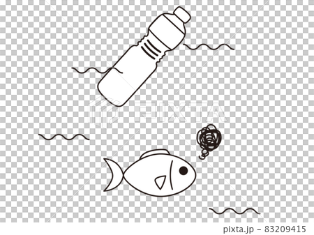 プラスチックごみによる海洋汚染 イメージイラストのイラスト素材 9415