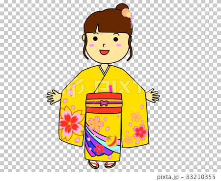 Girl in kimono yellow 83210355