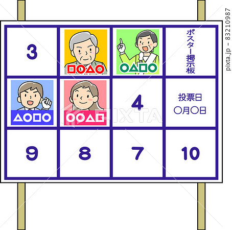 選挙ポスター掲示板のイラスト素材