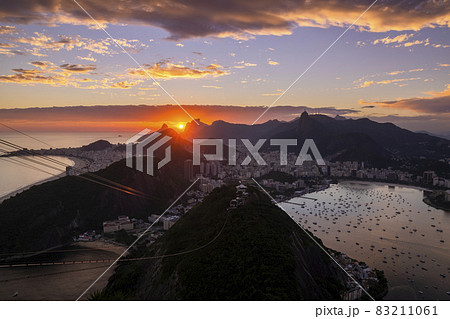Beautiful panorama of Rio de Janeiro at twilight, Brazil. Sugarloaf Mountain 83211061