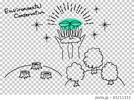 Simple illustration of tree planting and environmental protection Simple illustration of tree planting and environmental protection 83211331