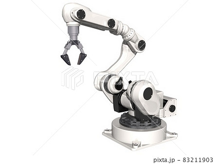 ロボットハンド 産業用ロボット 3dcgイメージ のイラスト素材