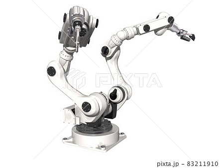 溶接用 ロボットハンド 双腕仕様 動きあり 産業用ロボット 3dcgイメージ のイラスト素材