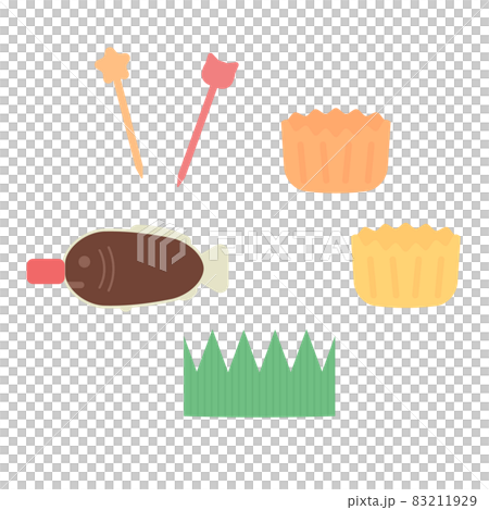 シンプルでかわいいお弁当雑貨のイラスト シンプルでかわいいお弁当雑貨のイラスト 83211929