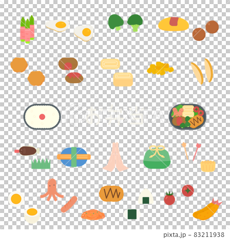 簡單可愛的飯盒插畫套裝 83211938