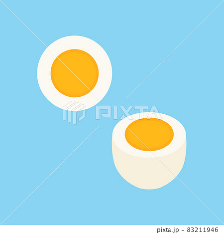 シンプルでかわいいゆで卵のイラストのイラスト素材