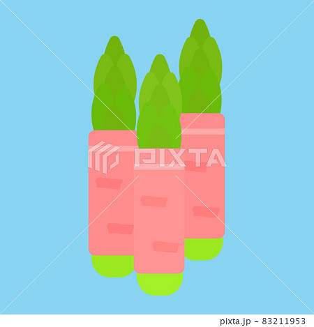 シンプルでかわいいアスパラベーコンのイラストのイラスト素材