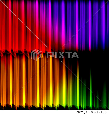 メタリックカラフルに光る線の背景　赤、ピンク、青、緑、黄色、紫、黒 83212162